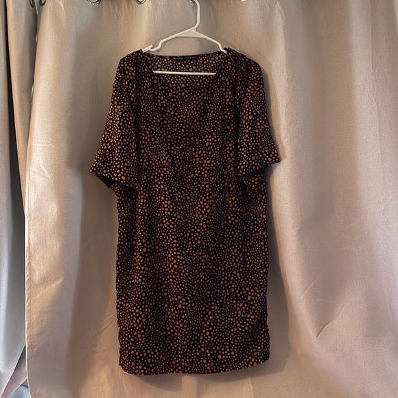 Zara Dark Blue Animal Print Dress - Picture 4 of 4